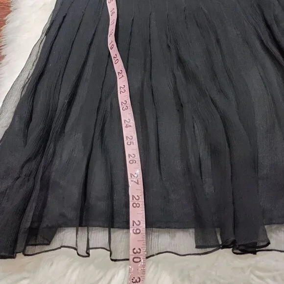 Laundry By Shelli Segal Whimsy Goth Twee Ribbon Waist Silk Dress Women's Size 2 - Picture 9 of 10